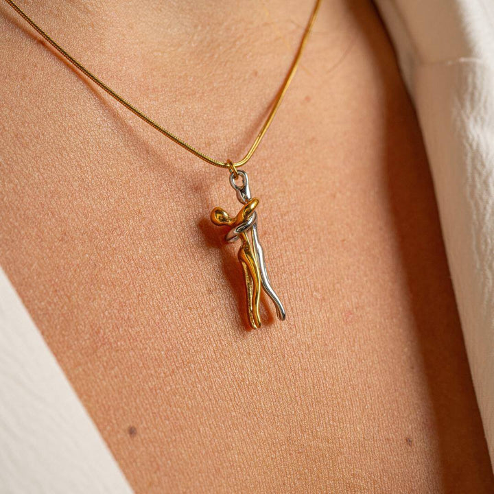 Necklace Couple Pendant Gold Silver Stainless Steel Love Jewellery