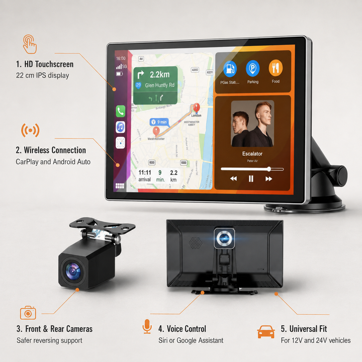 Car Adapter Wireless Touchscreen CarPlay Android Auto Display