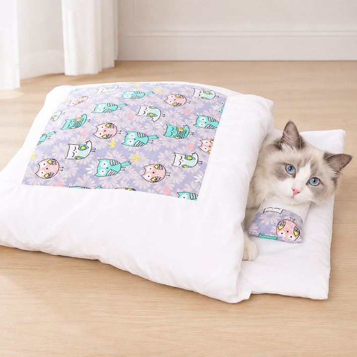 Cat Bed Pet Sleeping Bag Cozy Cave Design Indoor