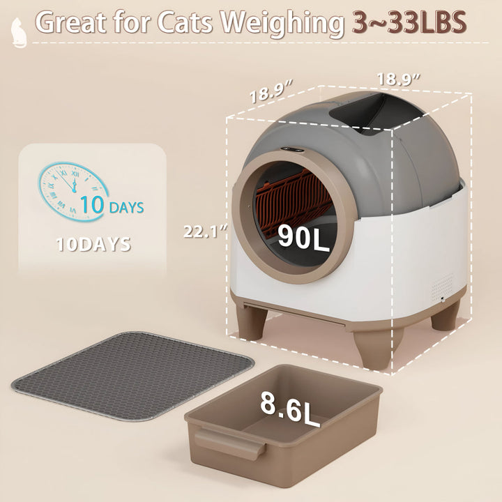 Cat Litter Box Automatic Self Cleaning App Control