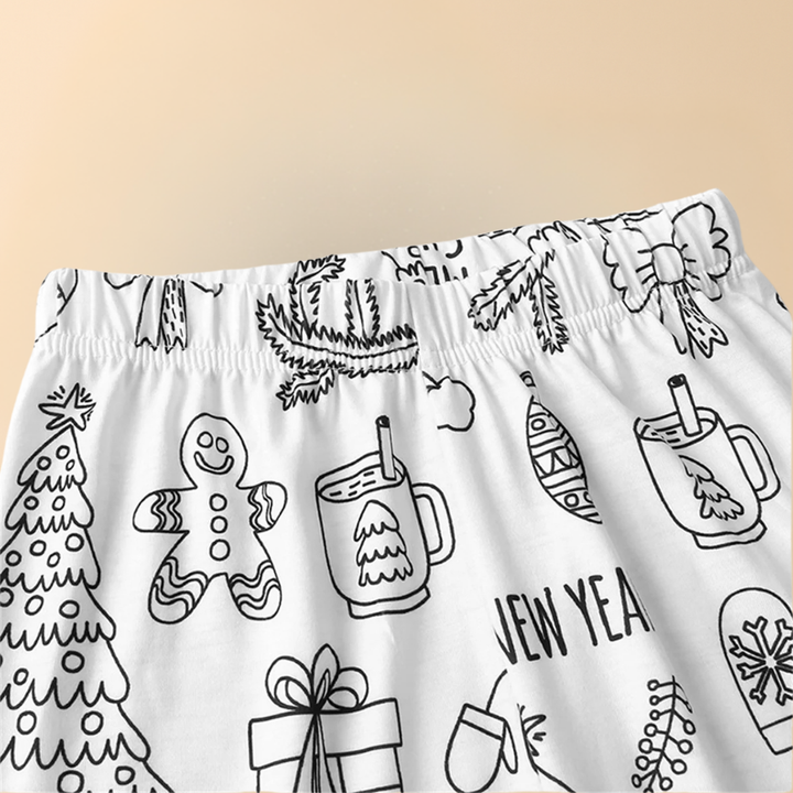 Kids Pajamas Creative Christmas colouring Set Children