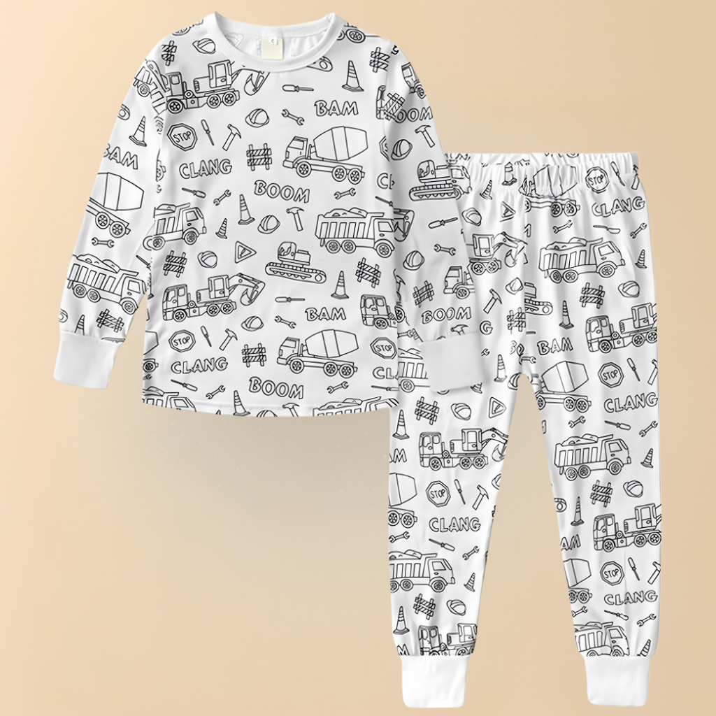 Kids Pajamas Creative Christmas colouring Set Children