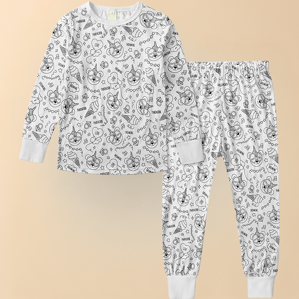 Kids Pajamas Creative Christmas colouring Set Children