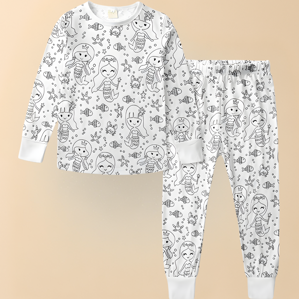 Kids Pajamas Creative Christmas colouring Set Children