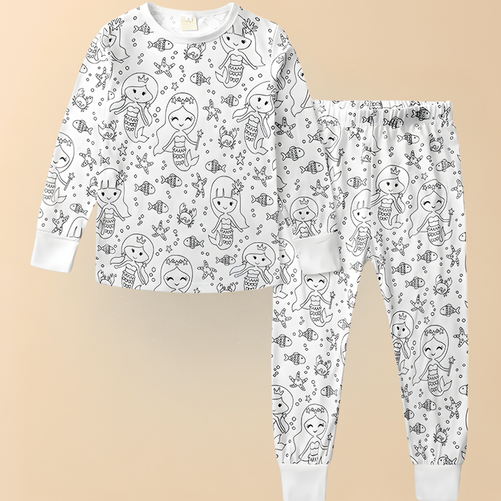 Kids Pajamas Creative Christmas colouring Set Children
