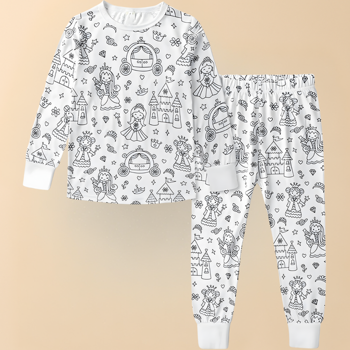 Kids Pajamas Creative Christmas colouring Set Children