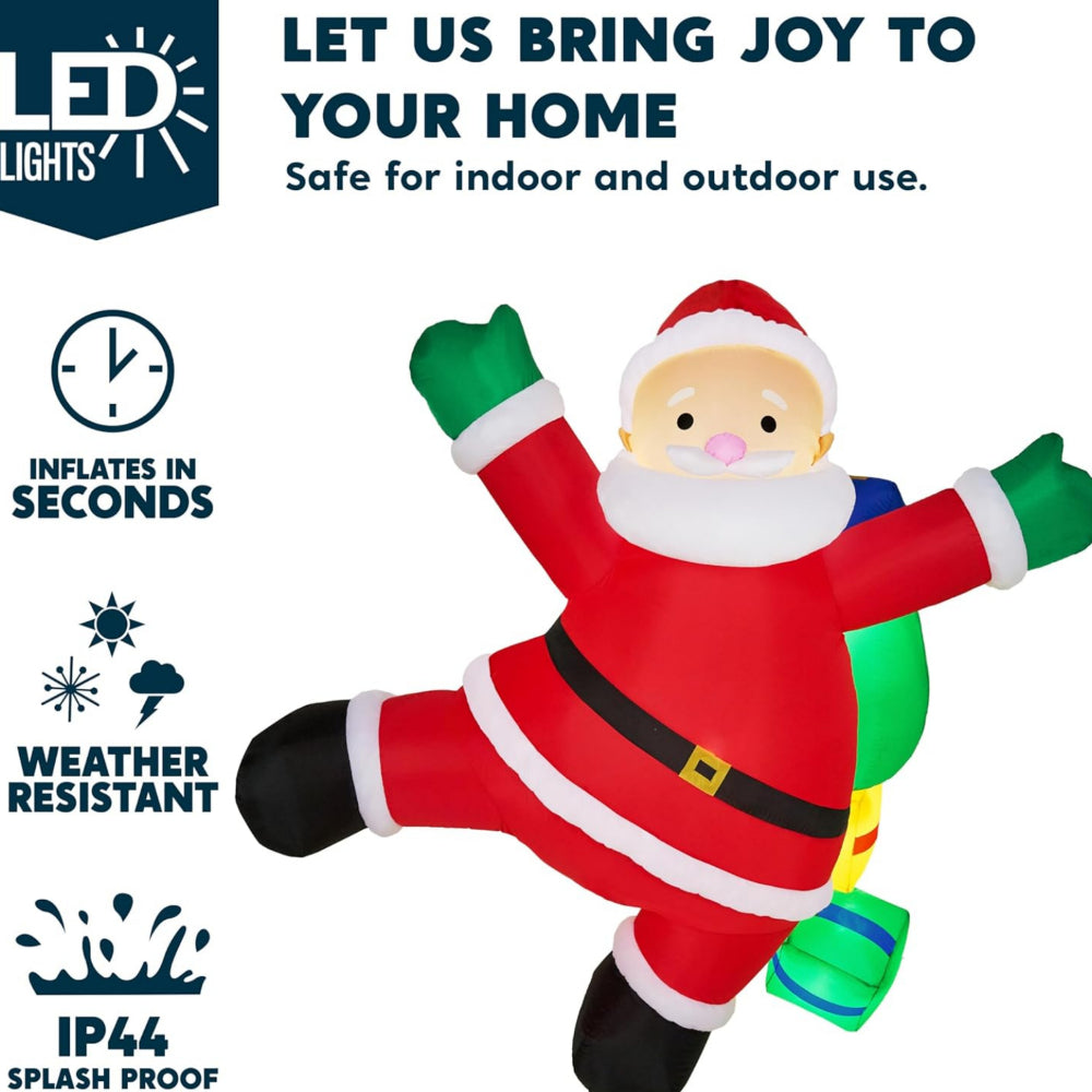 Christmas Inflatable Climbing Santa LED Lighted Outdoor Decoration