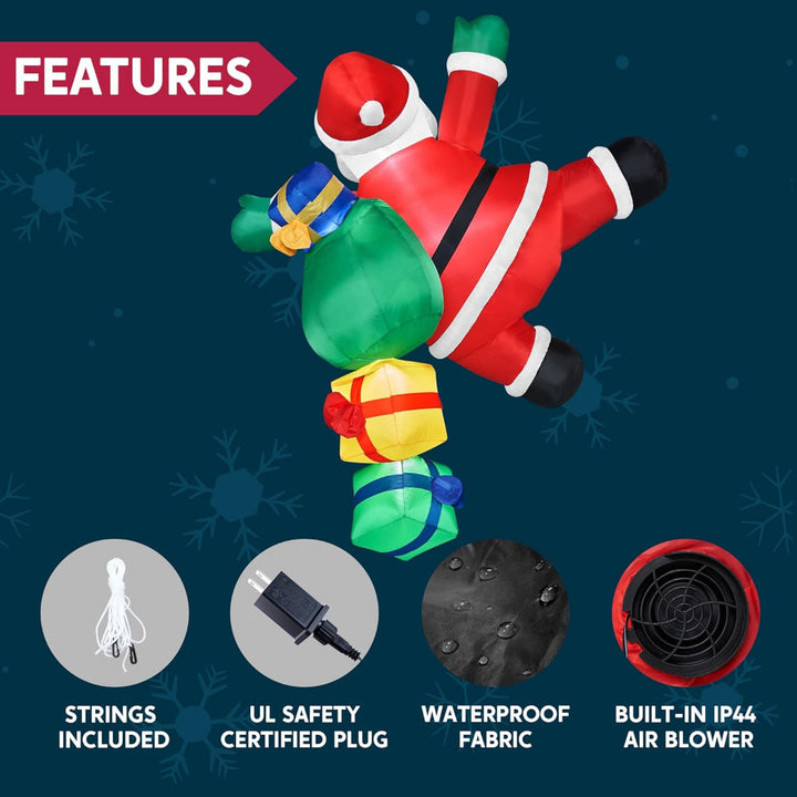 Christmas Inflatable Climbing Santa LED Lighted Outdoor Decoration
