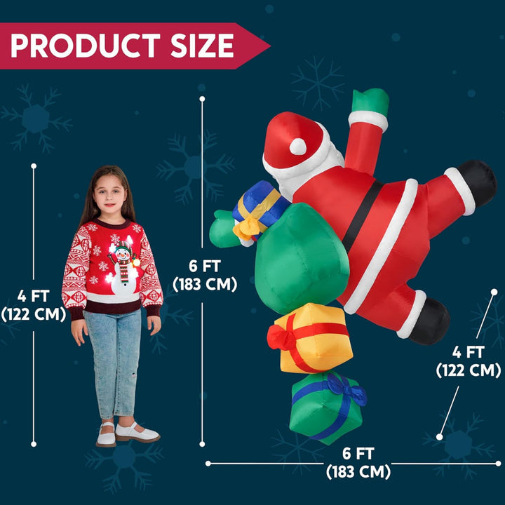 Christmas Inflatable Climbing Santa LED Lighted Outdoor Decoration