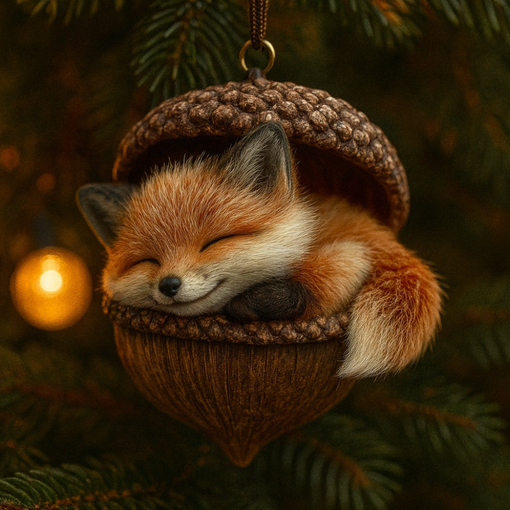 Christmas Ornaments Woodland Animal Acorn Tree Decor