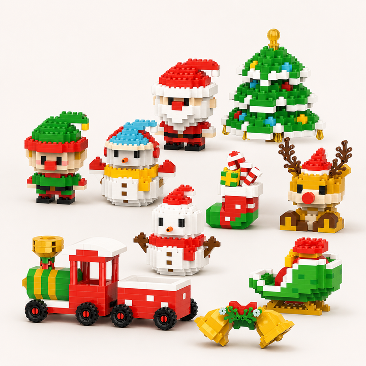 Christmas Building Blocks Set Fun Family Activity