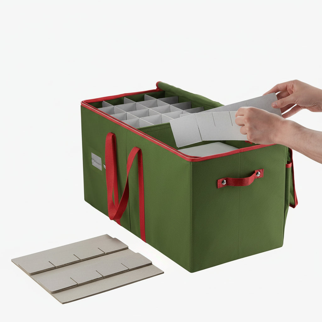 Christmas Ornament Storage Box Dividers Holiday Decorations