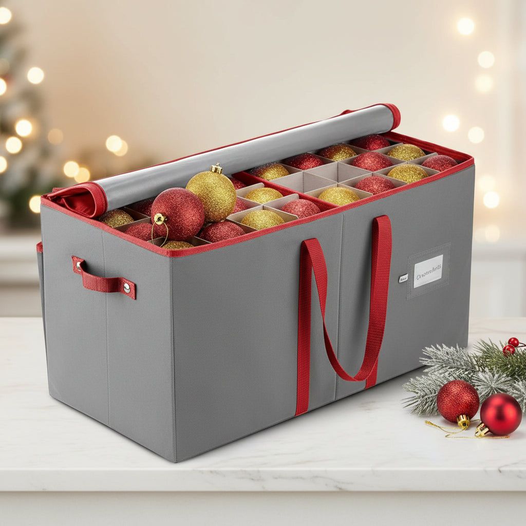 Christmas Ornament Storage Box Dividers Holiday Decorations