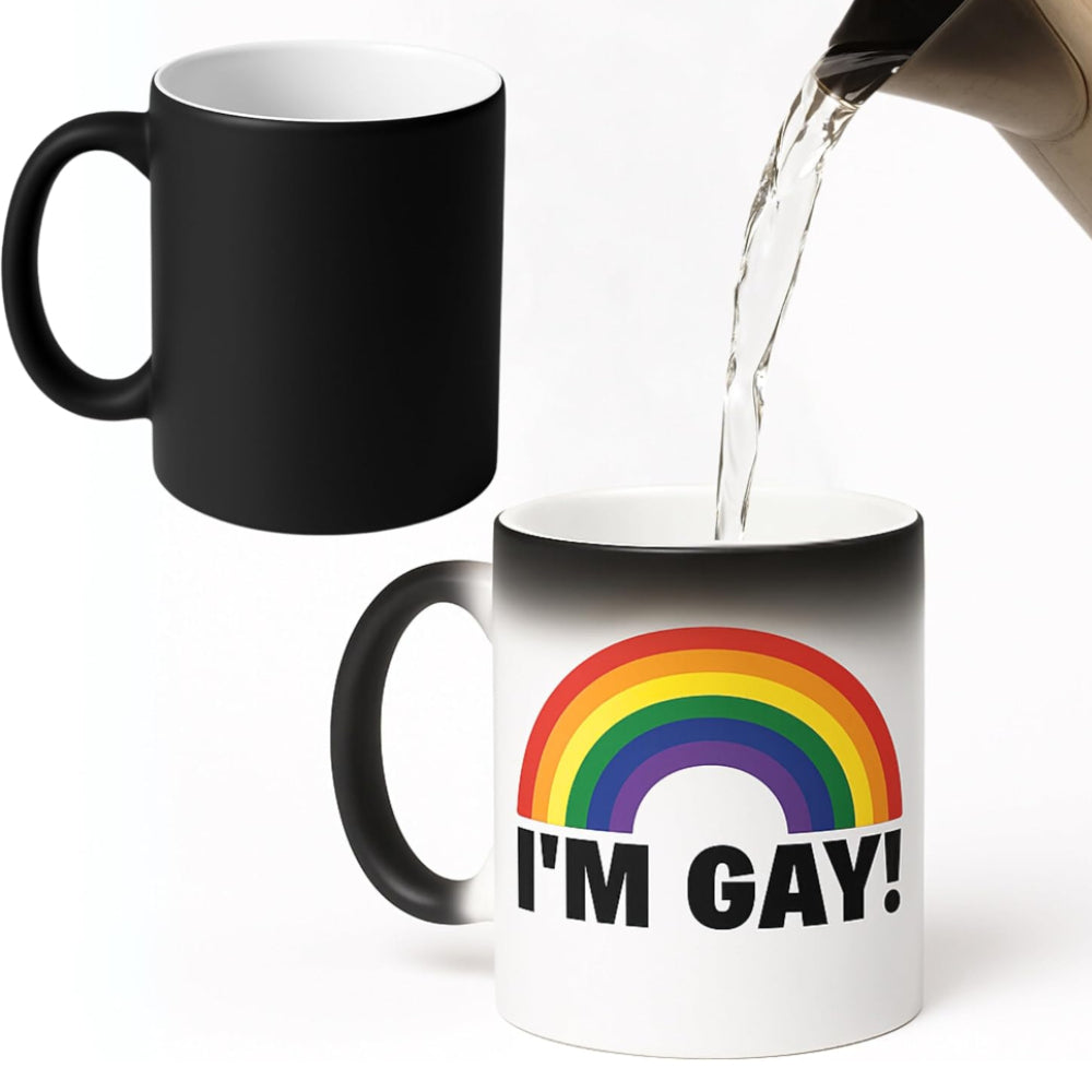 Coffee Mug colour Changing Heat Sensitive Ceramic Gag Gift