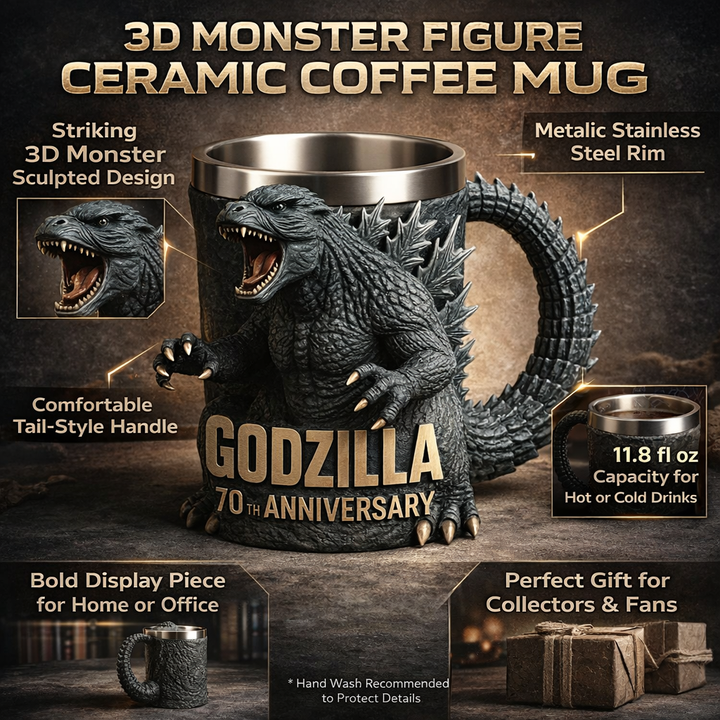 Coffee Mug Monster Figure 3D Sculpted Ceramic Drinkware