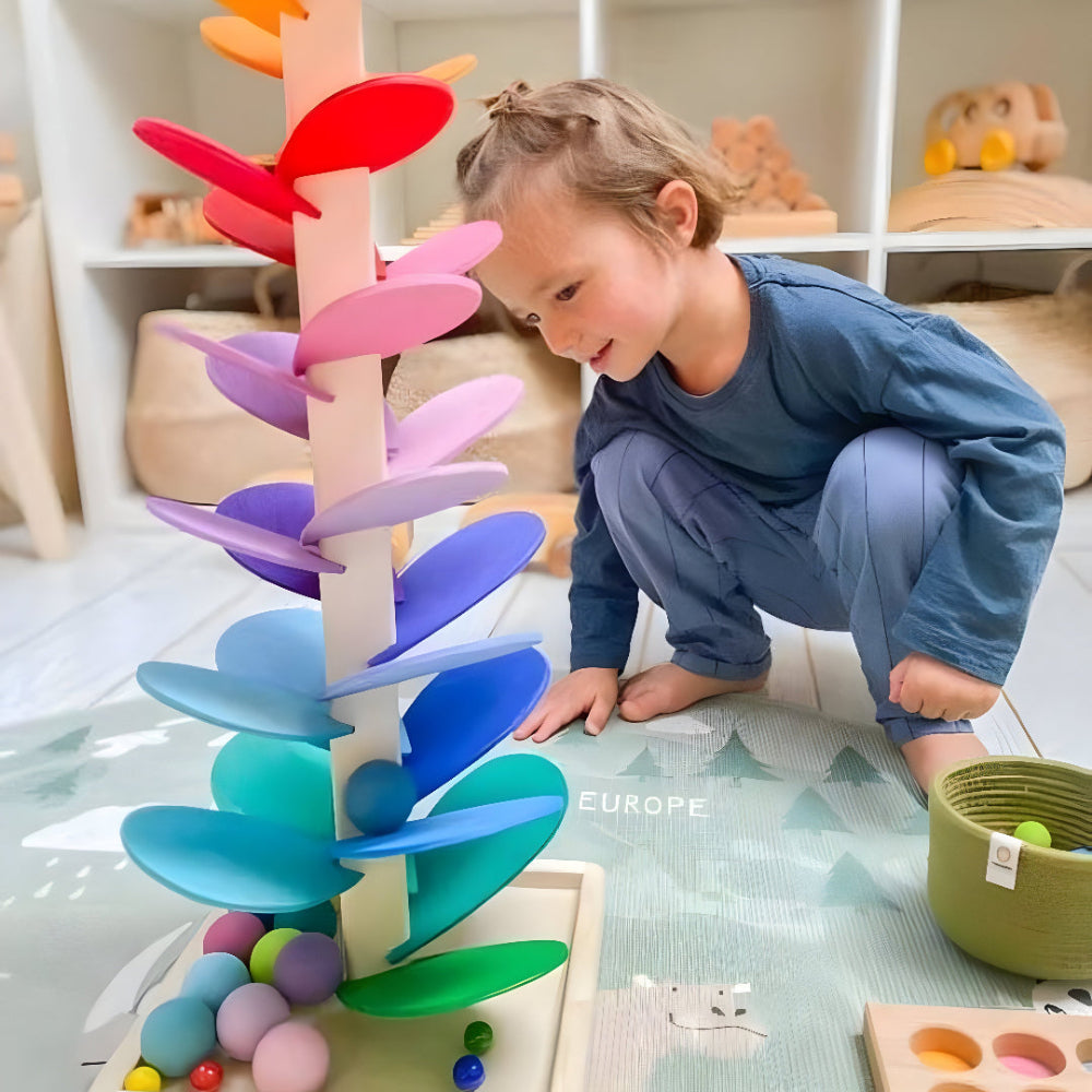 Marble Run Wooden colourful Educational Toy Kids