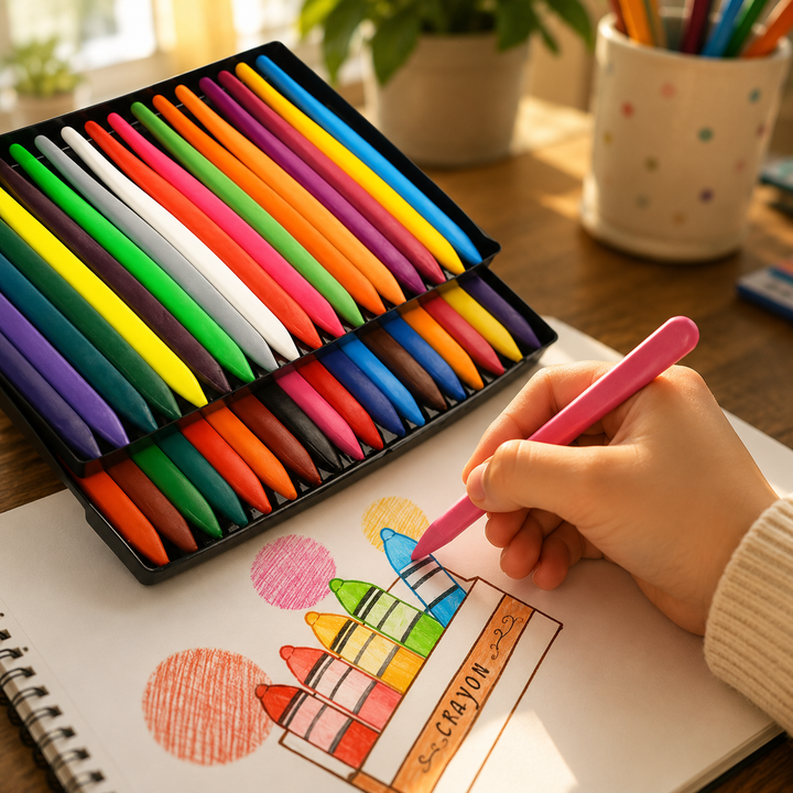 colouring Crayons Non-Toxic 24-Piece Case Crayon Set