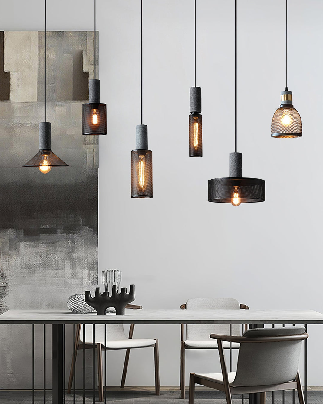 Urban Concrete Pendant Light | Industrial LED Hanging Lamp
