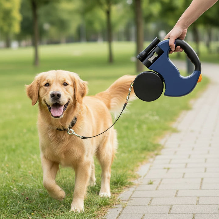 Dog Leash Dual Retractable Tangle Free Walking Lead Two Dogs