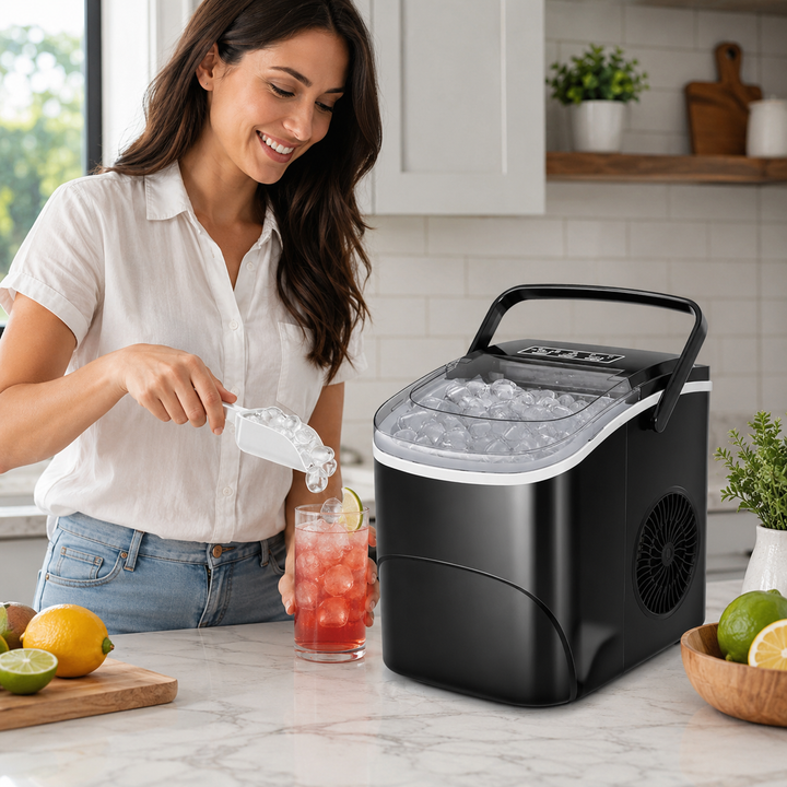 Countertop Ice Maker Portable Bullet Compact Black Shell