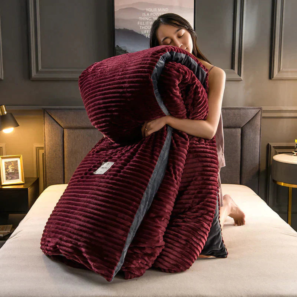 Bedding Duvet Cover Set Plush-Style Winter Bedspread Design