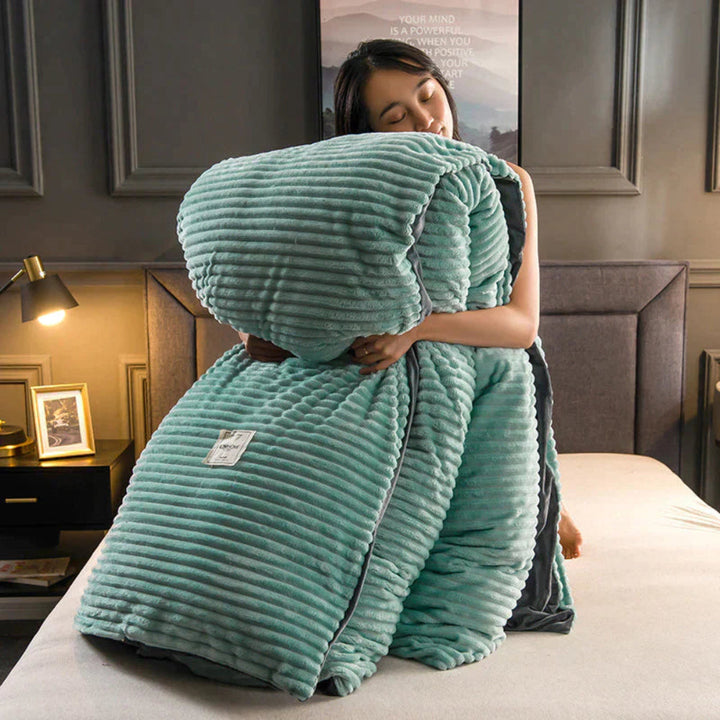 Bedding Duvet Cover Set Plush-Style Winter Bedspread Design