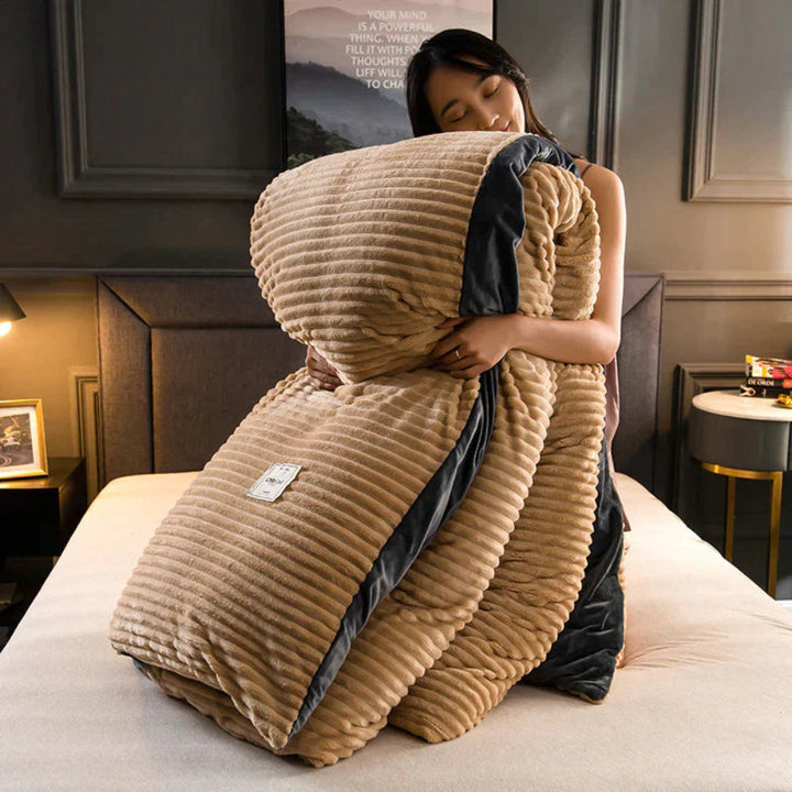 Bedding Duvet Cover Set Plush-Style Winter Bedspread Design