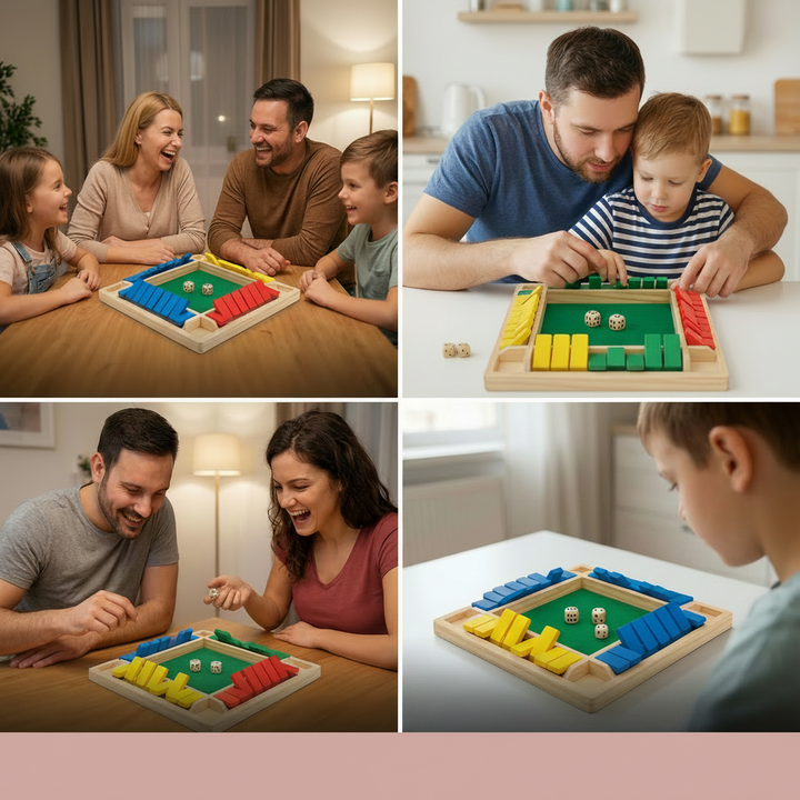 Board Game Wooden Dice Game Family Math Learning Table Game