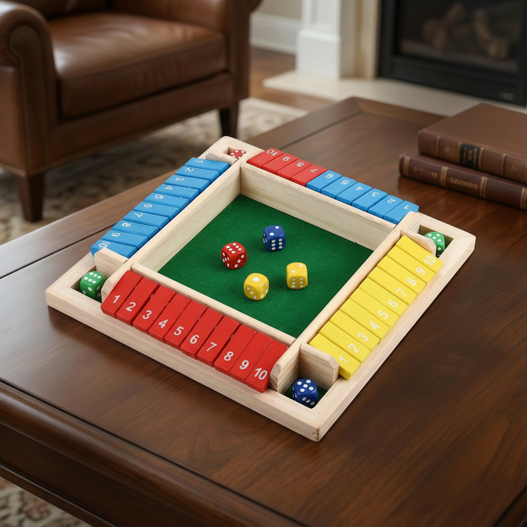 Board Game Wooden Dice Game Family Math Learning Table Game