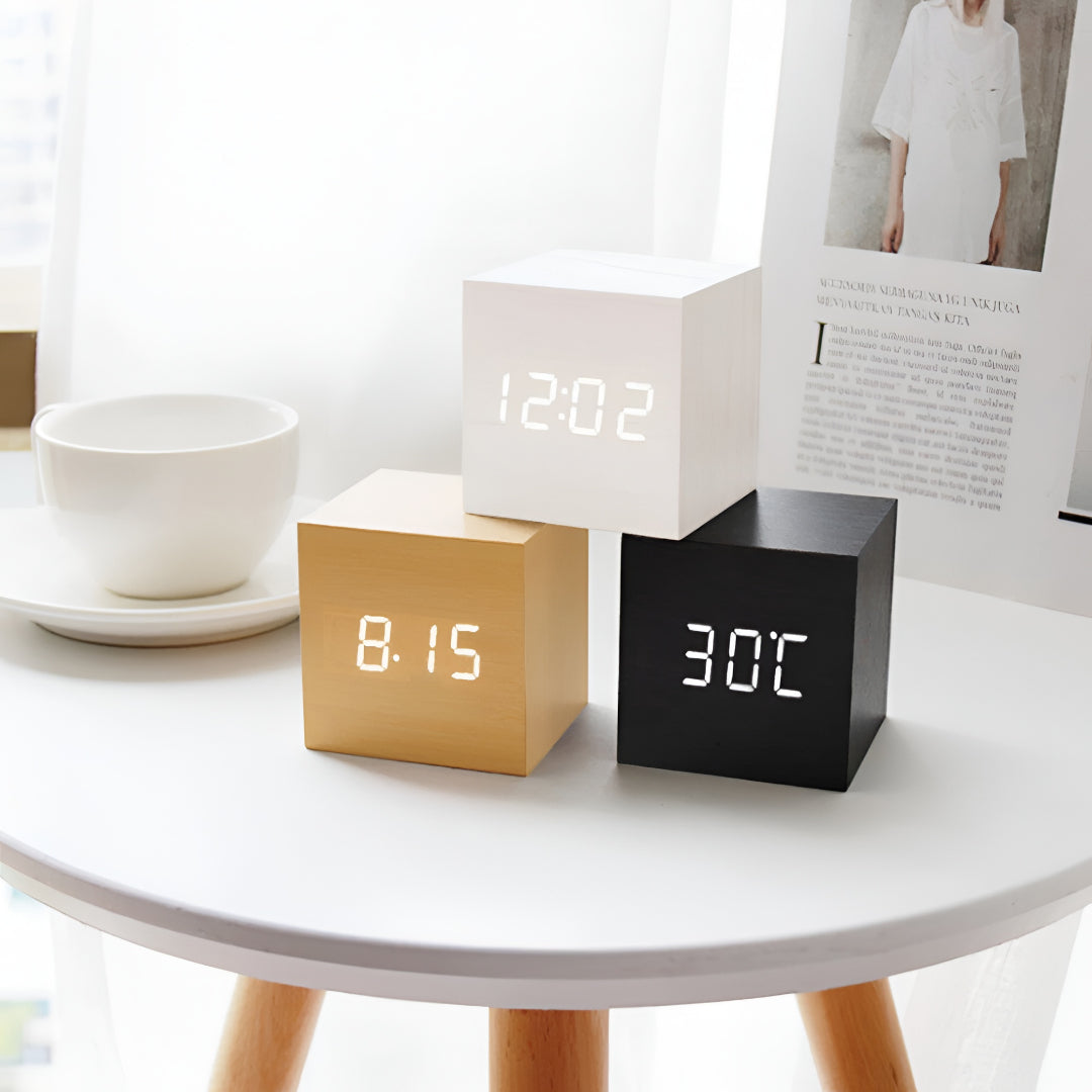 Digital Alarm Clock LED Display Desk Temperature Timer