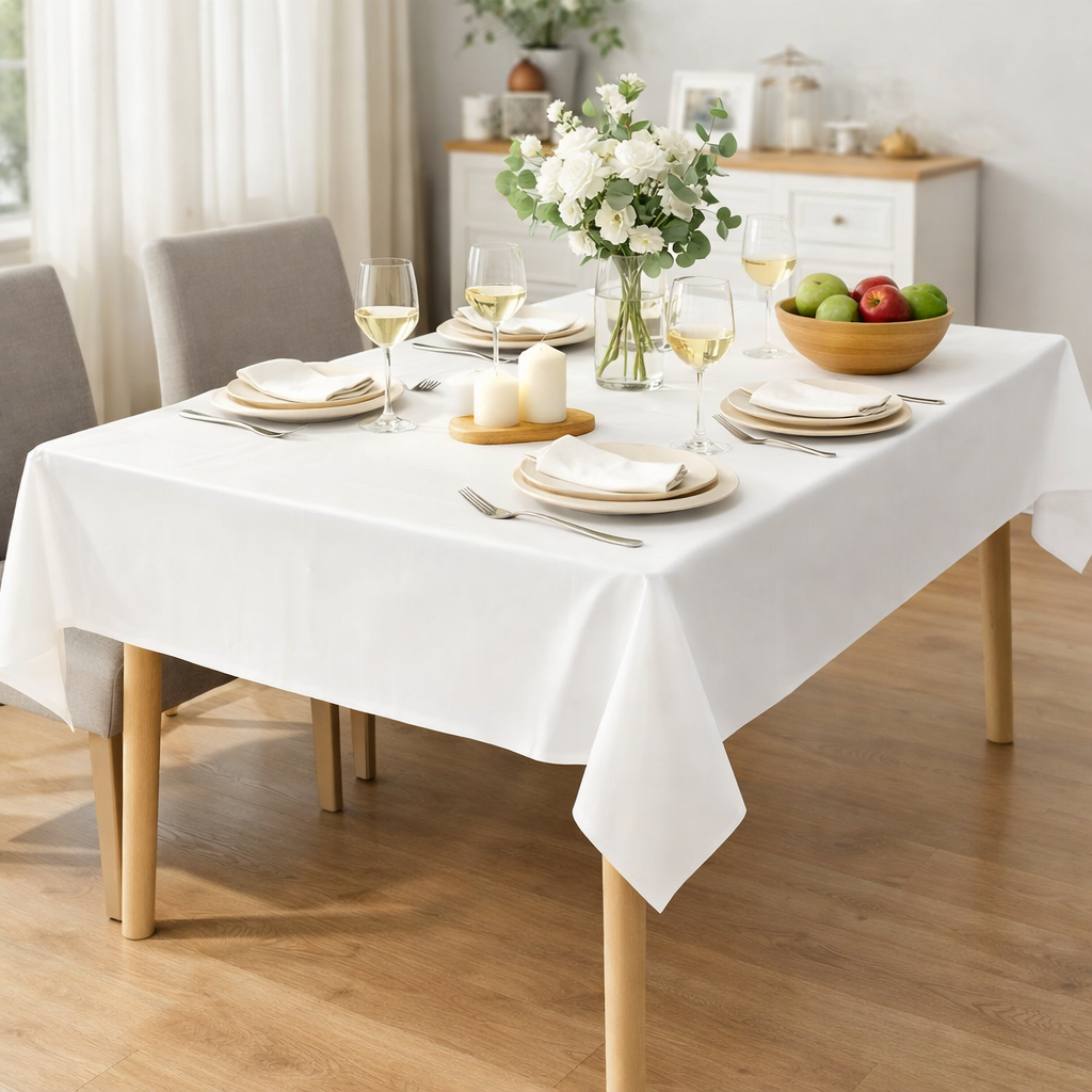 Disposable Plastic Tablecloths Set Waterproof Stain Resistant