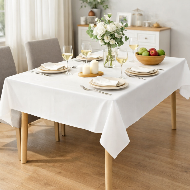 Disposable Plastic Tablecloths Set Waterproof Stain Resistant