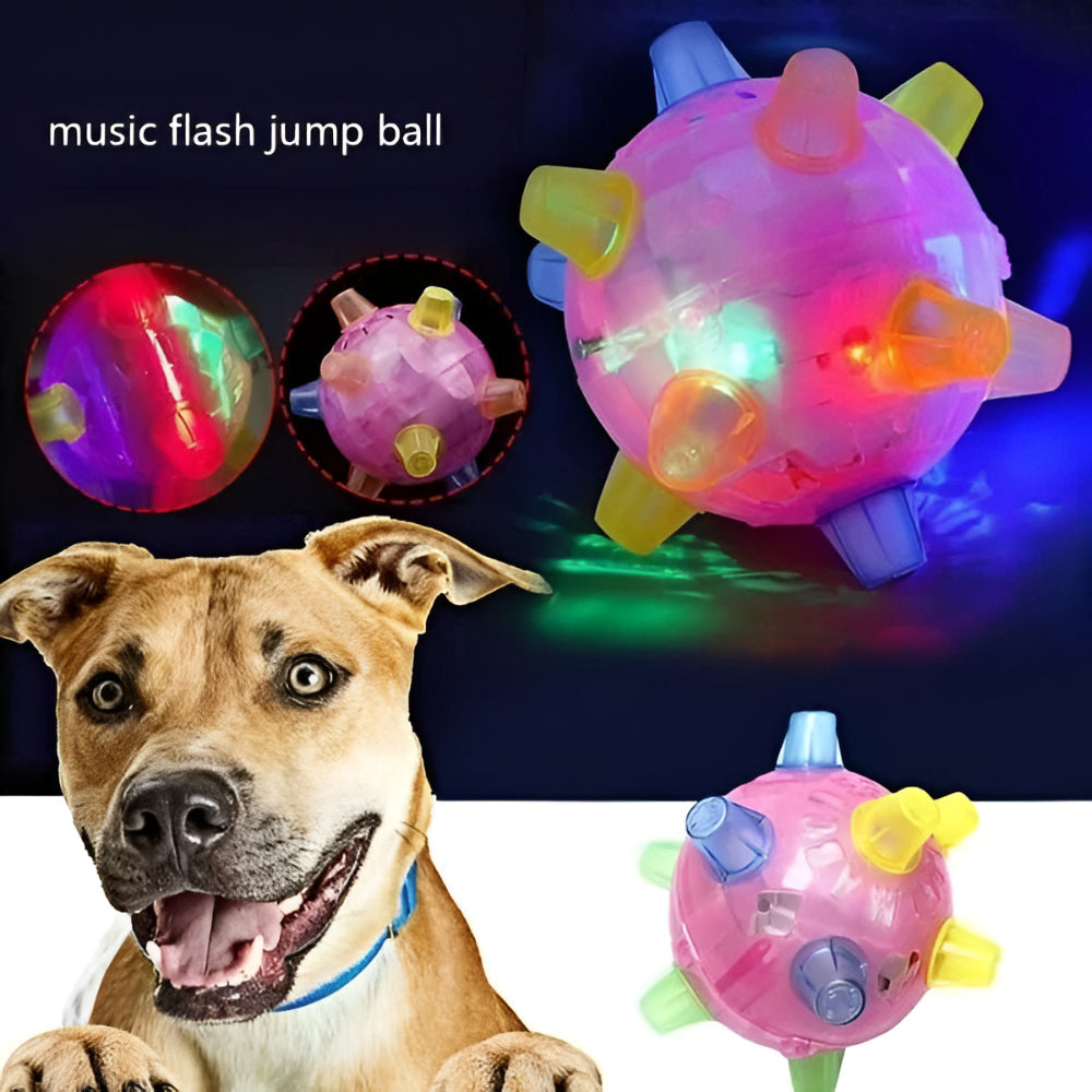 Dog Toy LED Bouncing Interactive Plastic Rubber Jumping Ball