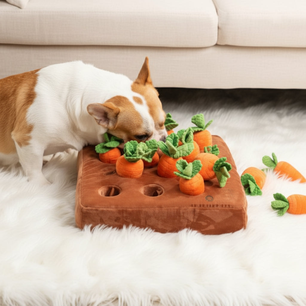 Dog Snuffle Mat Carrot Puzzle Toy Treat Hiding Training