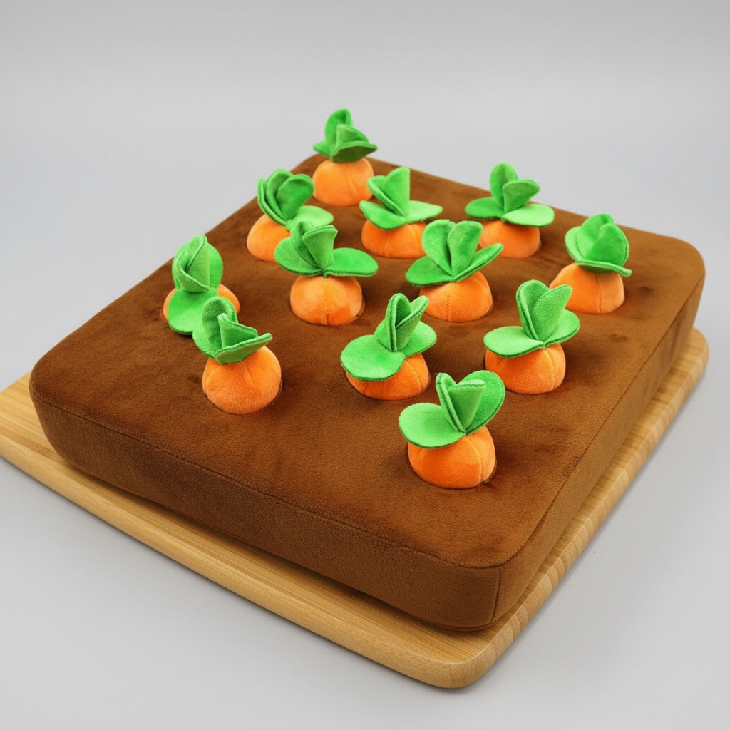 Dog Snuffle Mat Carrot Puzzle Toy Treat Hiding Training