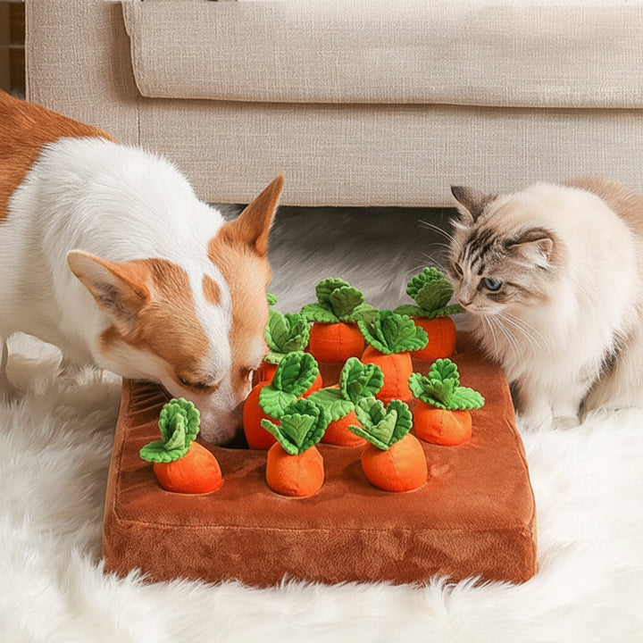 Dog Snuffle Mat Carrot Puzzle Toy Treat Hiding Training