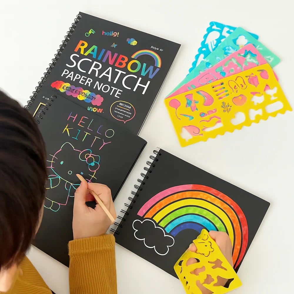 Drawing Paper Scratch Art Rainbow Craft Set