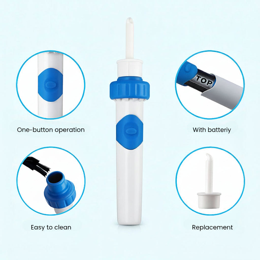 Ear Cleaner Electric Suction Silicone Tip Gentle Wax Removal Tool