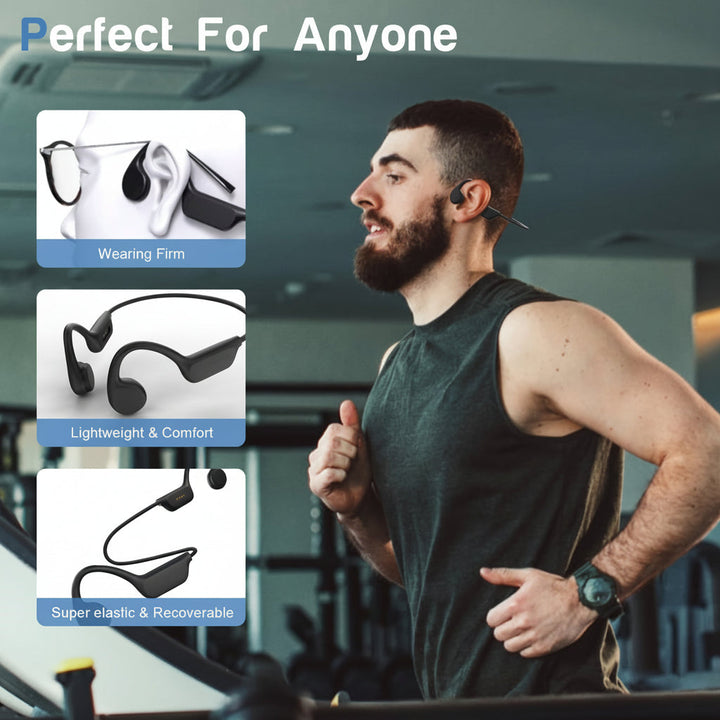 Wireless Bone Conduction Headphones USB Charging Open Ear Sport