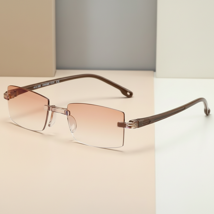 Eyeglasses Progressive Blue Light Blocking Rimless Reading Glasses