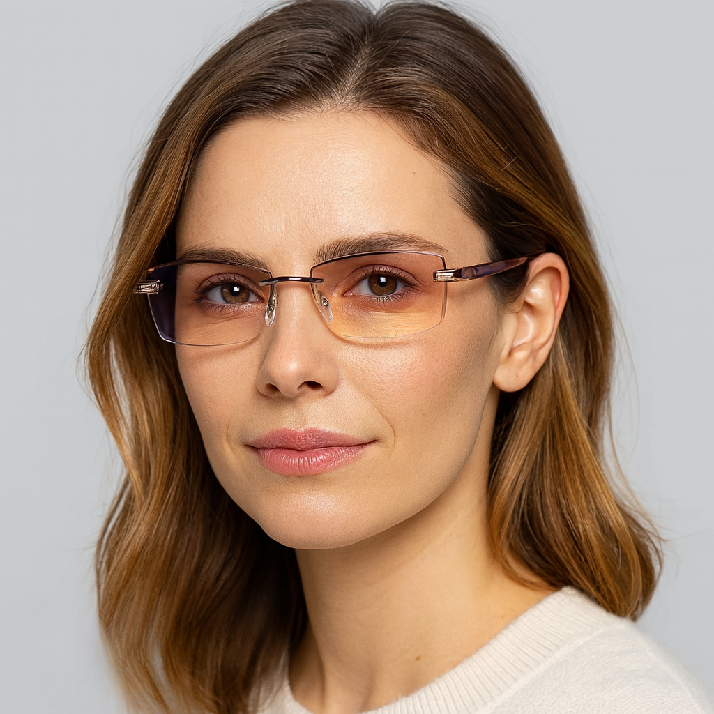 Eyeglasses Progressive Blue Light Blocking Rimless Reading Glasses