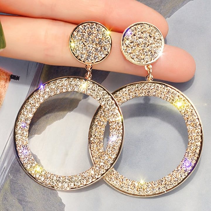 Earrings Mothers Day Gift Gold Rhinestone Hoop Statement Jewellery