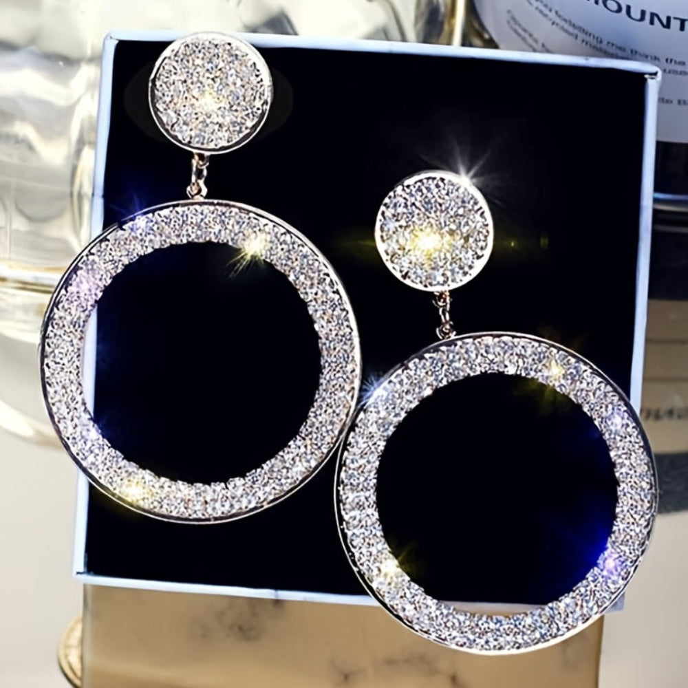 Earrings Mothers Day Gift Gold Rhinestone Hoop Statement Jewellery