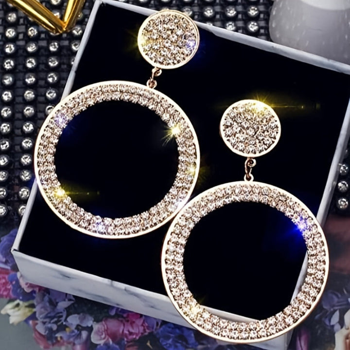 Earrings Mothers Day Gift Gold Rhinestone Hoop Statement Jewellery