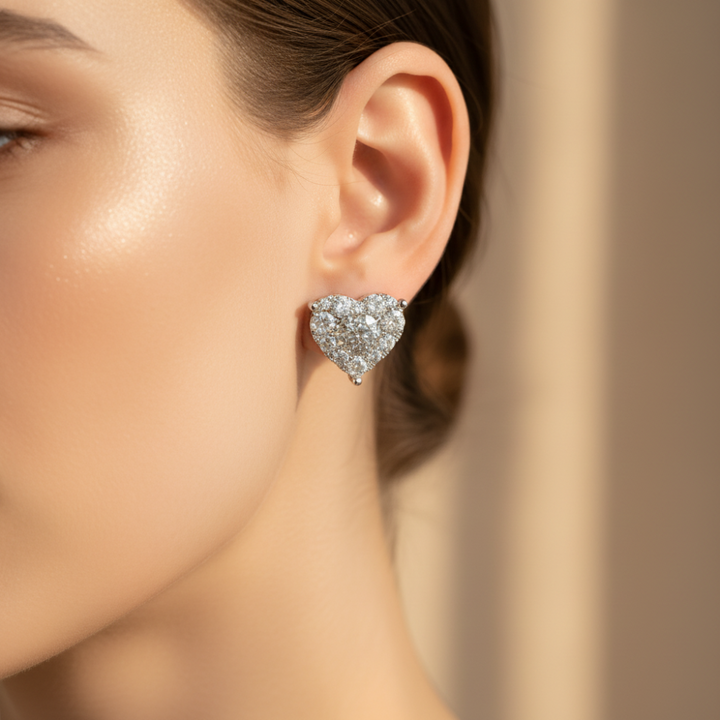 Earrings Mothers Day Gift Heart Crystal Stud Fashion Jewellery