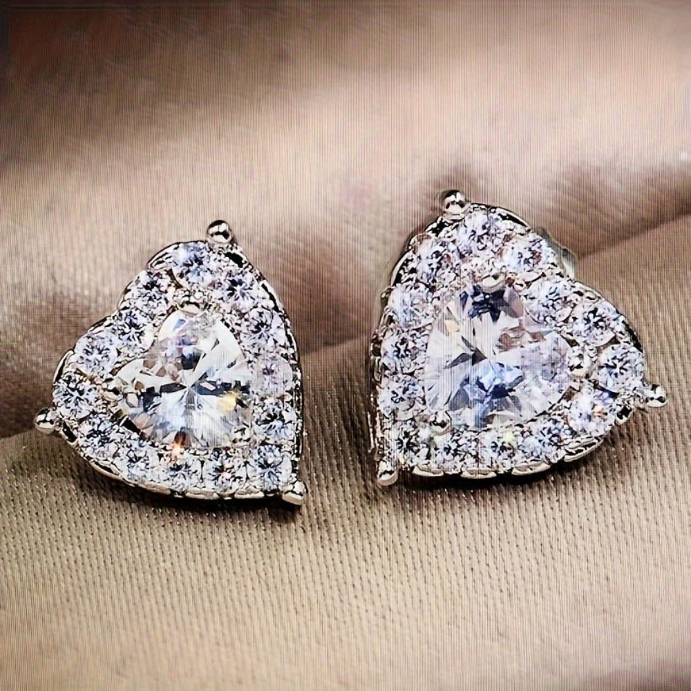 Earrings Mothers Day Gift Heart Crystal Stud Fashion Jewellery