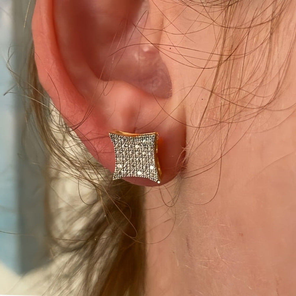 Earrings Mothers Day Gift Rhinestone Square Stud Elegant Jewellery