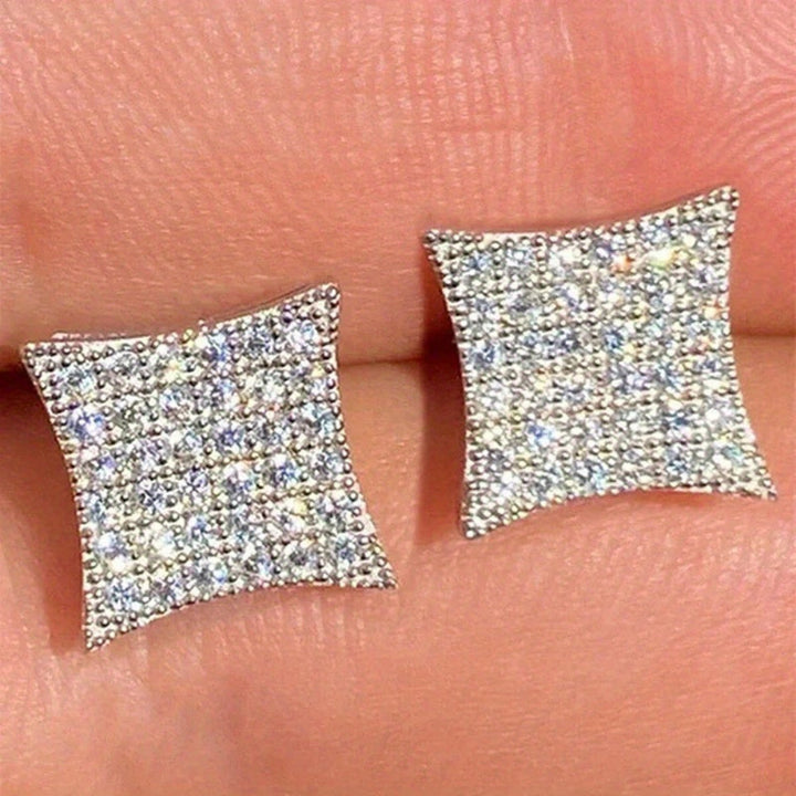 Earrings Mothers Day Gift Rhinestone Square Stud Elegant Jewellery