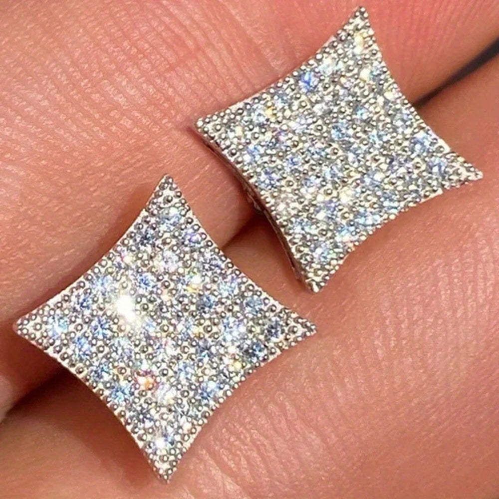 Earrings Mothers Day Gift Rhinestone Square Stud Elegant Jewellery