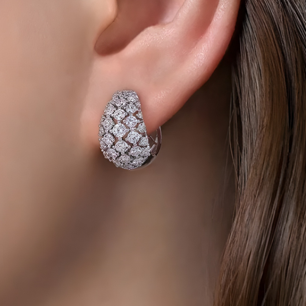 Earrings Mothers Day Gift Silver Crystal Cluster Stud Jewellery